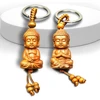 Behone buddha raktų pakabukas, 2 vnt., mažas buddha raktų pakabukas, medinė buddha dekoracija