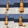 Behone buddha raktų pakabukas, 2 vnt., mažas buddha raktų pakabukas, medinė buddha dekoracija