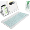 Belaidė bluetooth klaviatūra, 10 colių rašomoji mašinėlė, neslystantis valdymo skydelis, tylūs klavišai, atspari vandeniui, nešiojama, itin plona, skirta išmaniesiems telefonams, planšetiniams kompiuteriams, nešiojamiesiems kompiuteriams (thai šviesiai ža