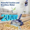 Belaidis dulkių siurblys, 20 kpa/200 w/50 min, 1,2 litro plaunama filtro danga, animuotas led ekranas ir patobulintas nuo susivėlimo apsaugantis šepetys, įkraunamas dulkių siurblys kilimams/smulkioms dulkėms, naminių gyvūnų plaukams