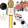 Belaidis karaoke mikrofonas su bluetooth garsiakalbiu, auksinis, puikiai tinka dovanai