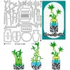 Benecreat Lucky Bamboo pjovimo štampai vazonas monstera trafaretams įrankiai dekoratyviniai reljefiniai aplankai scrapbooking nuotraukų albumų atvirukų gamybai popieriaus reljefui