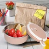 Bento priešpiečių dėžutė, nerūdijantis plienas, 2 vnt., rožinė nešiojama priešpiečių dėžutė, vieno sluoksnio bento dėžutė pietums, užkandžiams, mokyklai, kelionėms, maisto ruošimo laikymo konteineris su dangteliu
