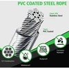 Besdiyart 70 dalių plieninių trosų rinkinys, 30 m 3 mm vielinis trosas su pvc danga, 304 nerūdijančio plieno trosas su vielinių trosų žirklėmis, vielinio trosų įtempiklio rinkinys su kilpomis trosui pakabinti
