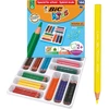 Bic Kids Ecolutions Evolution spalvoti pieštukai / trikampiai spalvoti pieštukai vaikams nuo 2 metų / ergonomiški / skatina taisyklingą laikymą / atsparūs lūžiams / be medienos / spalvotų pieštukų rinkinys su spalvotais pieštukais