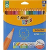 Bic Kids Ecolutions Evolution spalvoti pieštukai piešimui, 24 spalvų, kartoninėje dėžutėje, nuo 5 metų, atsparūs lūžiams ir be medienos, 24 vnt. (1 pakuotė) ir Faber-castell 183800 - Can