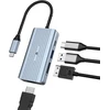 Bigbig won usb c hub hdmi, 4 portų usb c multiportas su dviem ekranais 8k @ 30hz hdmi, 8k @ 30hz dp, 100w pd įkrovimo prievadas, usb 3.0, suderinamas su hdtv