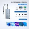 Bigbig won usb c hub hdmi, 4 portų usb c multiportas su dviem ekranais 8k @ 30hz hdmi, 8k @ 30hz dp, 100w pd įkrovimo prievadas, usb 3.0, suderinamas su hdtv