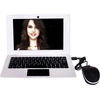 Bigmachine Windows 10 nešiojamas kompiuteris Mini 10.1 colio 32gb klaviatūra Azerty prancūzų itin plonas ir lengvas netbook Quad Core Pc Hdmi Webcam Netflix Youtube (baltas)