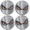 Biomar Labs 4 x 50 mm lipdukas 3d silikoninis sidabrinis No Fear Eyes Eyes No Fear, skirtas ratų gaubtams, ratų gaubtai, rato stebulės dangtelis, rato lipdukas, stebulės dangtelis A 10350