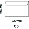Blake Premium Office C5 162 x 229 mm 120 gsm vokai su atplėšiamu ir užklijuojamu atvartu (34213) Ultra Baltas Wove - 25 vnt.