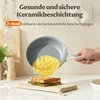 Blazant keraminė indukcinė keptuvė 24 cm, nelimpanti keptuvė, padengta visų tipų viryklėms, keraminė keptuvė be ptfe ir pfoa, su plieno rankena, smėlio spalvos