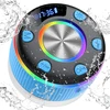 Kompiuterio kolonėlės Bluetooth garsiakalbis dušui, muzikos grotuvas bluetooth su rgb šviesų šou, ip7 atsparus vandeniui bluetooth garsiakalbis dušui su siurbtuku, nešiojamas garsiakalbis su stereo garsu, laisvų rankų funkcija, mikrofonas, mėlynas
