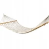 Boho stiliaus sodo hamakas 200x80 cm smėlio spalvos su strypu