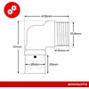 Booparts – 4 vnt. presavimo jungties perėjimo kampas 20 mm x 3/4" išorinis sriegis – užspaudžiamas jungtis, tiesus, išorinis sriegis – daugiasluoksnė užspaudžiama jungtis Ø20-3/4" (20/27) th kontūras