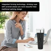 Bordeag gėrimo puodelis su dangteliu ir šiaudeliu 750 ml, 2 termopuodelių su šiaudeliais rinkinys, kniedytas puodelis su dangteliu ir šiaudeliu, didelės talpos vandens puodelis su puodelio šepečiu, juodas
