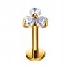 Breil Auksinis Piercing auskaras Labret trikampis gėlė Helix Conch Titanas 1.2/6/4