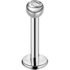 Breil Piercing'as sidabrinis labretas su cirkoniu, titanas, skirtas Lobe Helix, dydis 1,2/12/3