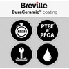 Breville Duraceramic sumuštinių/panini skrudintuvas | Café stiliaus sumuštinių keptuvas 2 riekelėms | nerūdijantis plienas [vst071x]