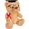 Brubaker meškinas su akiniais, diplomu ir baigimo kepure - minkštas žaislas baigimo proga, išleistuvėms ar studijoms - 25 cm - pliušinis žaislas - šviesiai rudas