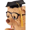 Brubaker meškinas su akiniais, diplomu ir baigimo kepure - minkštas žaislas baigimo proga, išleistuvėms ar studijoms - 25 cm - pliušinis žaislas - šviesiai rudas