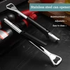 Butelių atidarytuvas, dangtelių atidarytuvas, stiklainių atidarytuvas, reguliuojamas skardinių atidarytuvas, butelių atidarytuvas senjorams, lengvas atidarytuvas šeimoms, moterims, vaikams ir senjorams, nerūdijančio plieno butelių atidarytuvas (1, juodas)