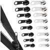Bzzerumy 16 dalių užtrauktuko pakeitimo slankikliai - metalinis nailoninis traukiklis - universalus striukėms, kuprinėms, krepšiams - 4 dydžių rinkinys - patvarus užtrauktuko remonto rinkinys