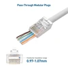 Cable Matters ekranuoti rj45 passthrough jungtys (cat 6a galai / cat6a jungtis / rj45 moduliniai kištukai / ethernet kištukai / tinklo jungtis) skirti vientisam arba vytam s/ftp ethernet kabeliui, 100 vnt.