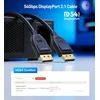 Cable Matters [vesa sertifikuotas] 54 gbps displayport 2.1 kabelis 3 m, dp54 kabelis su 8k 165 hz, 4k 500 hz juodos spalvos su freesync, g-sync ir hdr, skirtas žaidimų monitoriui, pc, rtx 4080/4090, rx 7900