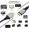 Cablecc 8k 4k mini hdmi 2.1 itin plonas hdtv itin lankstus plonas laidas a tipo į c tipo kabelis kamerai hdtv 50 cm