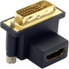 Cablecc 90 laipsnių kampu aukštyn Dvi Male į Hdmi Female adapteris kompiuteriui, Hdtv ir grafikos kortai