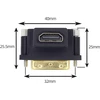 Cablecc 90 laipsnių kampu aukštyn Dvi Male į Hdmi Female adapteris kompiuteriui, Hdtv ir grafikos kortai