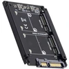 Cablecc dual msata mini sata ssd kortelė jbod raid0 span bridge į 2.5 colio sata combo hdd disko dėklą