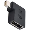 Cablecc mini displayport 1.4 jungtis (m) į dp jungtį (f) kampinis adapteris ultra hd uhd vaizdo kompiuteriui nešiojamam kompiuteriui monitoriui 8k 60hz 4k 144hz 7680x4320 didelio greičio pralaidumas