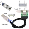 Cablecc mini sas sff-8088 male į sff-8088 female išorinis kabelis pcba su žemo profilio laikikliu 50cm