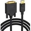 Cablecreation 1.83m Displayport į Dvi kabelis, paauksuotas standartinis Dp į Dvi vyriškas kabelis su įmontuotu Ic lustu, juodas