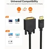 Cablecreation 1.83m Displayport į Dvi kabelis, paauksuotas standartinis Dp į Dvi vyriškas kabelis su įmontuotu Ic lustu, juodas