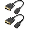 Cablecreation Hdmi į Dvi kabelis, 0.15m dvikryptis Hdmi lizdas į Dvi (24+1) kištuko adapterio kabelis, Hdmi Dvi konvejeris, palaiko 1080p, 3d, paauksuotas, 2 vienetai 0.5ft/juodas