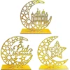 Caitang 3 vnt. Eid Mubarak medinės dekoracijos, Ramadan Mubarak medinė dekoracija, medinė Ramadan dekoracija mėnulio žvaigždės, ornamentai Diy medinė Eid Mubarak stalo dekoracija musulmonų islamo stalui