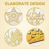 Caitang 3 vnt. Eid Mubarak medinės dekoracijos, Ramadan Mubarak medinė dekoracija, medinė Ramadan dekoracija mėnulio žvaigždės, ornamentai Diy medinė Eid Mubarak stalo dekoracija musulmonų islamo stalui