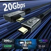 Cakoble usb c - usb c 2m kabelis, usb 3.2 gen2 type c įkrovimo kabelis, 20 gbps duomenų perdavimas, 240 w 48 v/5 a greito įkrovimo kabelis, 4k @ 144 hz vaizdo perdavimo usb c kampas nešiojamam kompiuteriui, mobiliajam telefonui