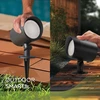 Calex išmanusis lauko led xl grindų prožektorius, 9 w, atsparus vandeniui, išmanus sodo apšvietimas su įsmeigiamu smaigaliu, rgb ir šilta balta šviesa, juodas