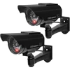 Camera Atrappe lauko, 2 vnt. muliažinių apsaugos kamerų su mirksinčia led lempute, muliažinė cctv stebėjimo kamera, muliažinė saulės energija maitinama simuliacinė netikra kamera