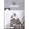 Canson juodas piešimo popierius 240 gsm, A4 bloknotas su 20 lapų gilios juodos spalvos lygaus popieriaus.