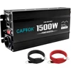 Captok 1500 vatų grynos sinusinės bangos inverteris 12v dc į 220v ac su led ekranu, 2 ac išėjimais, 5v 2.4a usb prievadu, galios keitiklis automobiliui, sunkvežimiui, namams, kelionėms