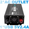 Captok 1500 vatų grynos sinusinės bangos inverteris 12v dc į 220v ac su led ekranu, 2 ac išėjimais, 5v 2.4a usb prievadu, galios keitiklis automobiliui, sunkvežimiui, namams, kelionėms