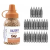 Carbon Bb šratai 4,5 mm 1500 vnt Razorgun Golden + Co2 25 vnt