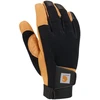 Carhartt vyriškos dirbtinės odos didelio lankstumo pirštinės su jutikliniu ekranu ir patikimu rankogaliu, skirtos šaltam orui, juodos spalvos miežių Xl dydis
