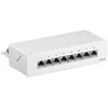 Cat 6 mini/desktop patch panel, 8 portų, baltas - Stp ekranuotas, baltas