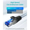 Cat 8 Lan kabelis 0.25m (10 vnt.) 40 Gbps 2000 Mhz plokščias tinklo laidas